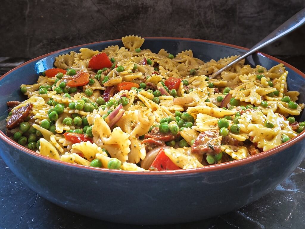 Koude Pastasalade met Chorizo en Pestosaus